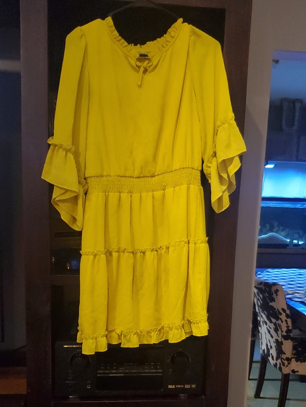 GB girls Canary Yellow Ruffle Tiered Casual Dress